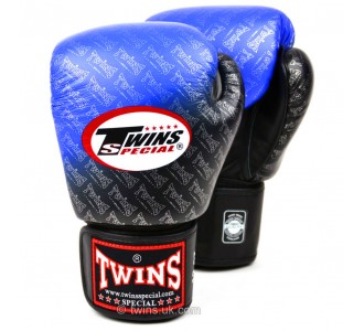 Боксерские перчатки Twins Special с рисунком (FBGV-TW1 blue)